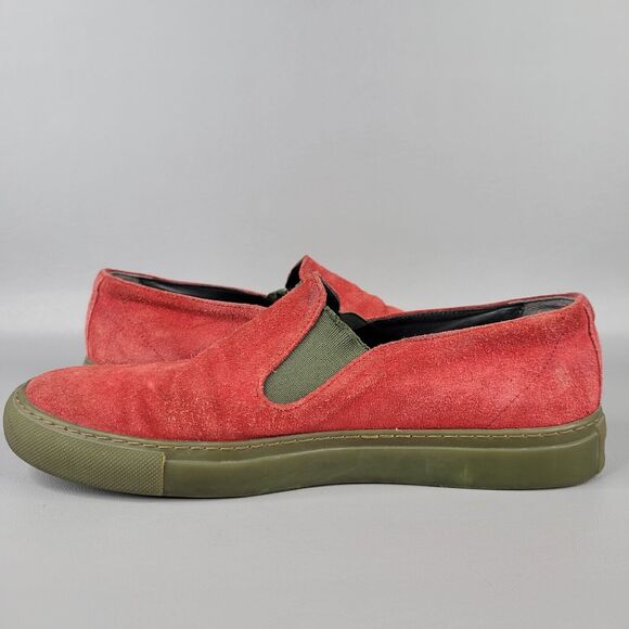 Comme Des Garcons SHIRT Loafer Shoes Round Toe Casual Slip On Suede Red Size 7 - Picture 4 of 13